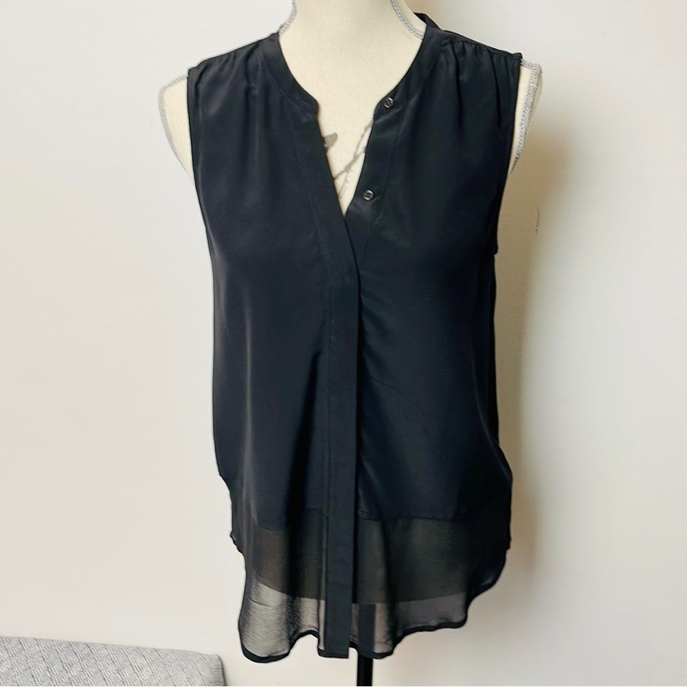 Joie Black Savory Silk Lourdes Sleeveless Blouse (XS)